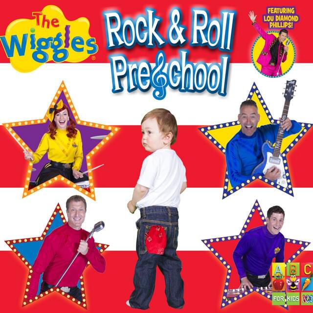 Album cover art for "Rock & Roll Preschool" by The Wiggles & Lou Diamond Phillips