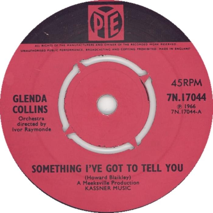 Something I’ve Got to Tell You by Glenda Collins