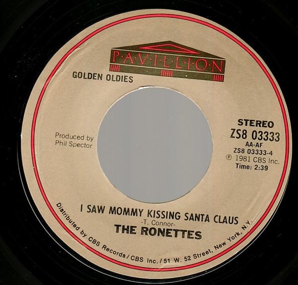 Album cover art for "I Saw Mommy Kissing Santa Claus" by The Ronettes