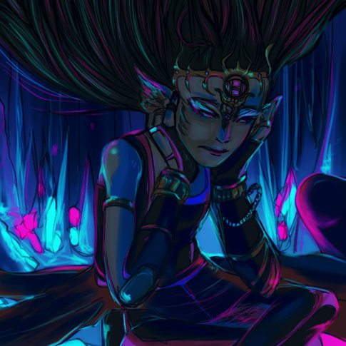 Album cover art for "Fuchsia Ruler" by Sinister Psyche