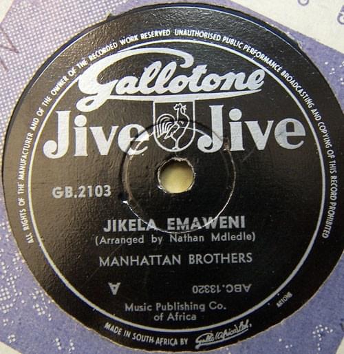 Album cover art for "Jikela Emaweni" by The Manhattan Brothers