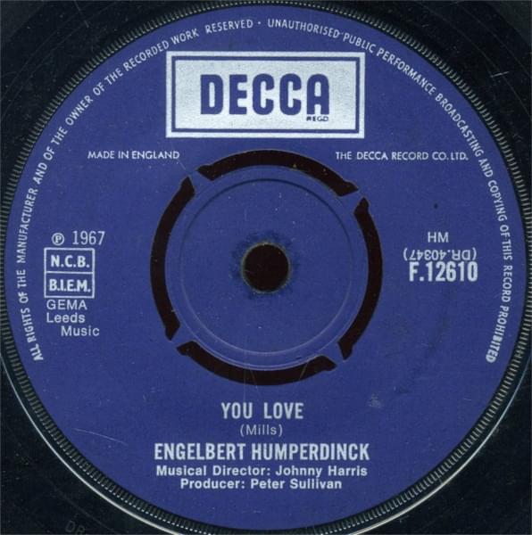 Album cover art for "You Love" by Engelbert Humperdinck