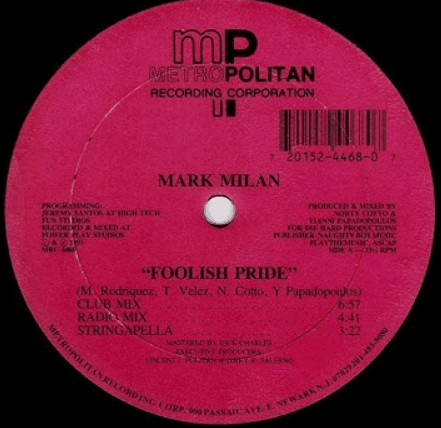 Album cover art for "Foolish Pride" by Mark Milan
