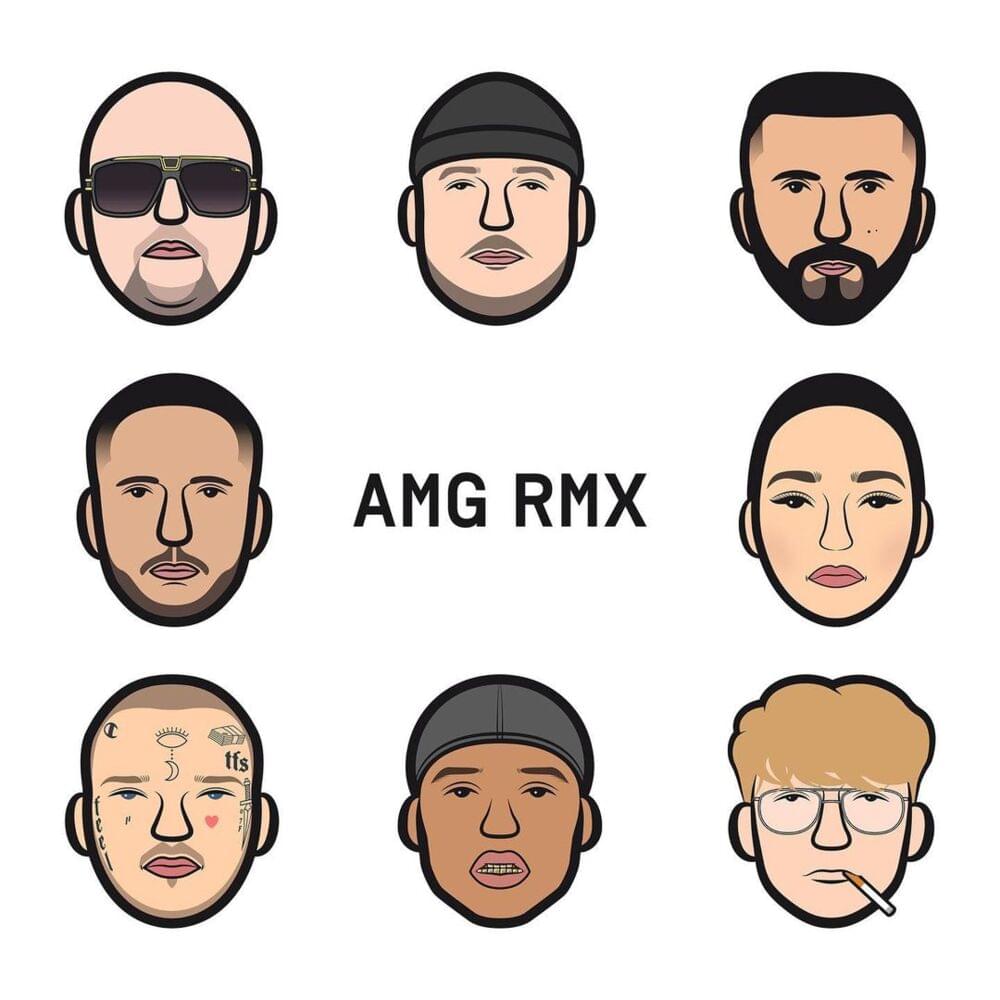Album cover art for "AMG (RMX)" by Kool Savas & MoTrip & Sierra Kidd & Edo Saiya & Kelvyn Colt & Celo & Abdi