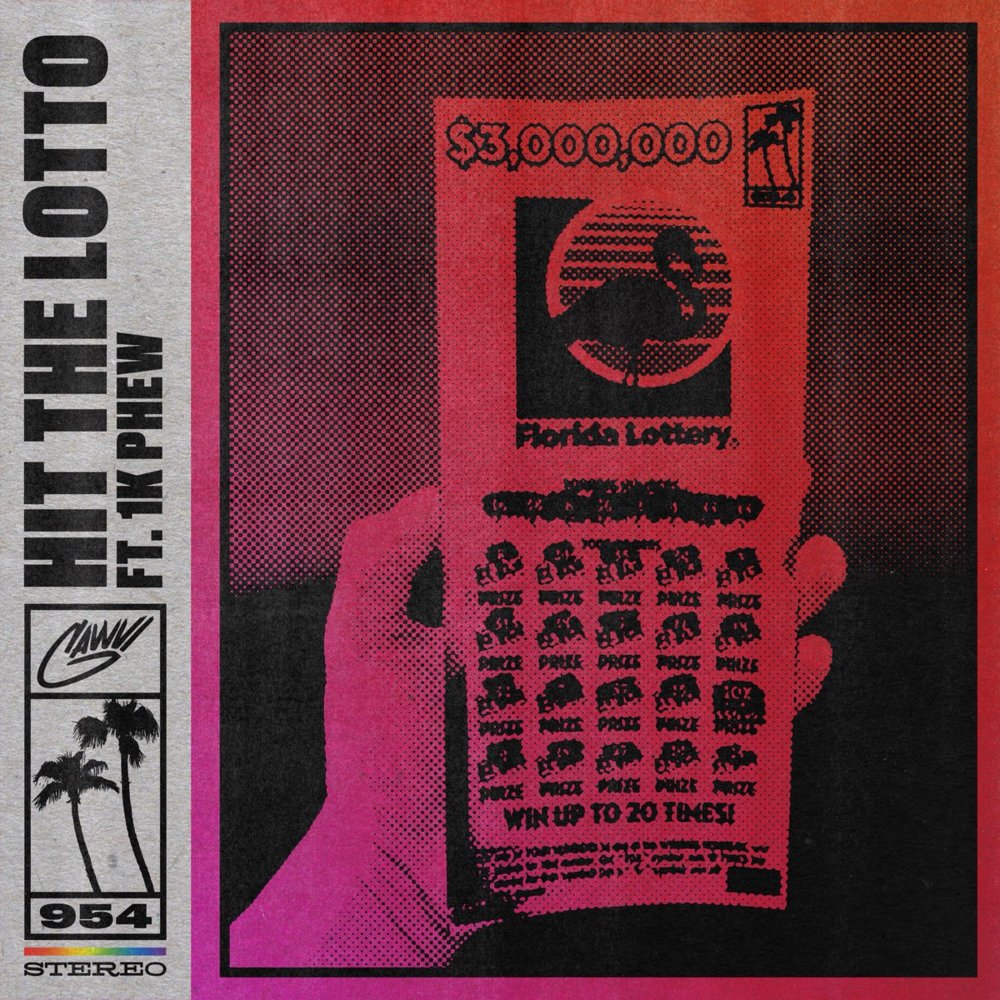 Album cover art for "HIT THE LOTTO" by GAWVI & 1K Phew