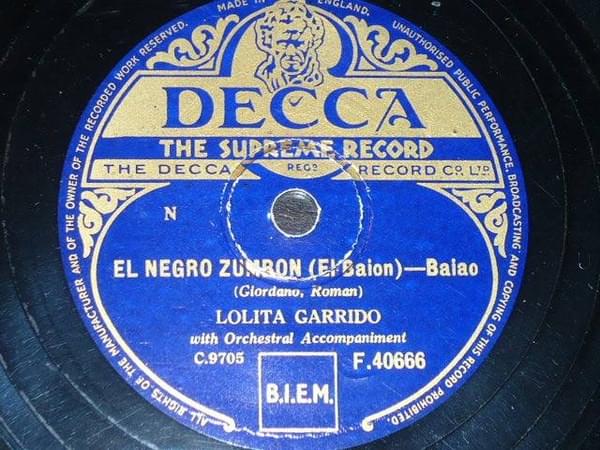 Album cover art for "El Negro Zumbón (El Baión)" by Lolita Garrido