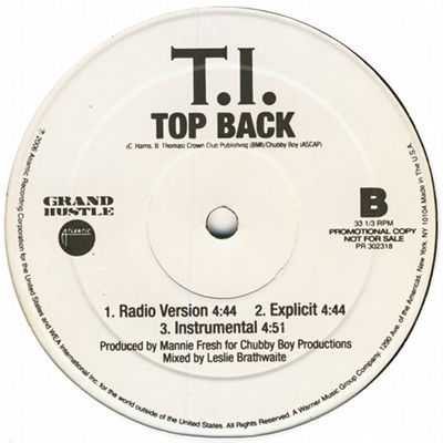 Album cover art for "Top Back" by T.I.