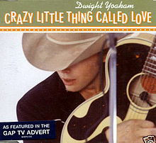 Album cover art for "Crazy Little Thing Called Love" by Dwight Yoakam