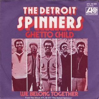 Album cover art for "Ghetto Child" by The Spinners