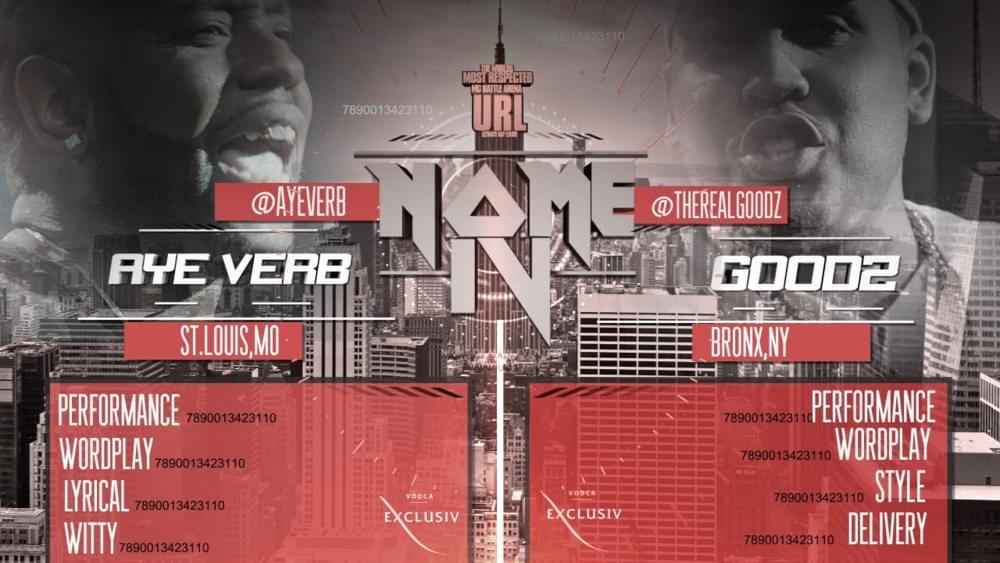Album cover art for "Aye Verb vs. Goodz" by URLtv & Aye Verb & Goodz (Battle Rapper)