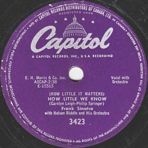 Album cover art for "(How Little It Matters) How Little We Know" by Frank Sinatra