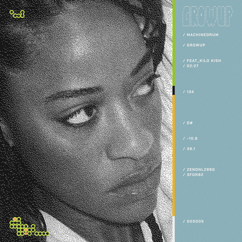 Album cover art for "GROWUP" by Machinedrum & Kilo Kish