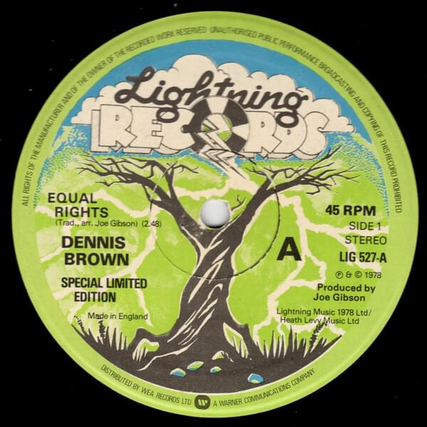 Album cover art for "Equal Rights" by Dennis Brown