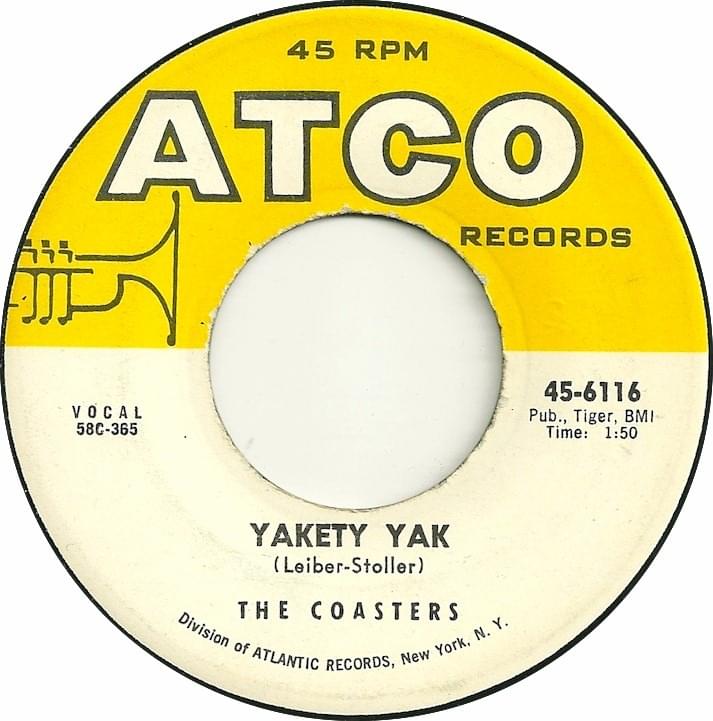 Album cover art for "Yakety Yak" by The Coasters