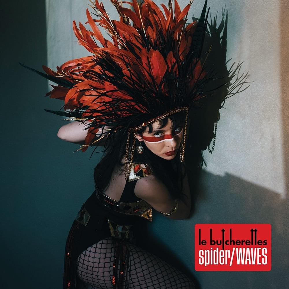 Album cover art for "Spider/WAVES" by Le Butcherettes & Jello Biafra