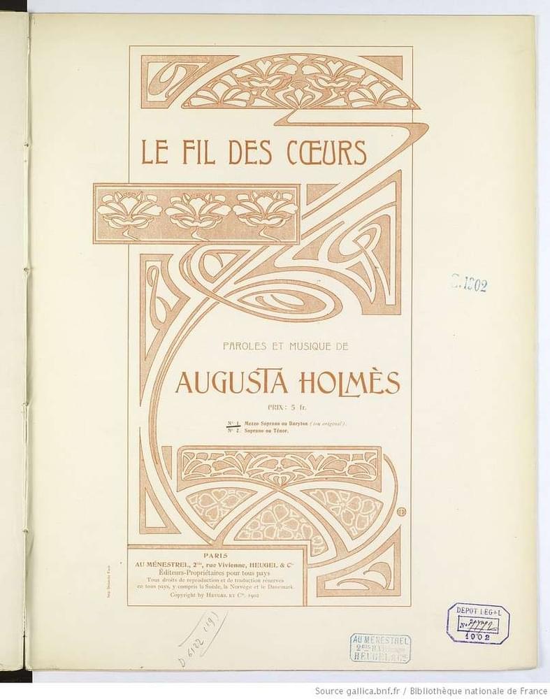 Album cover art for "Le fil des cœurs" by Augusta Holmès