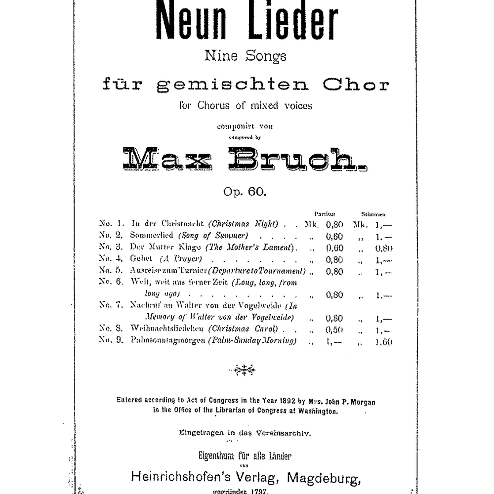 In der Christnacht by Max Bruch