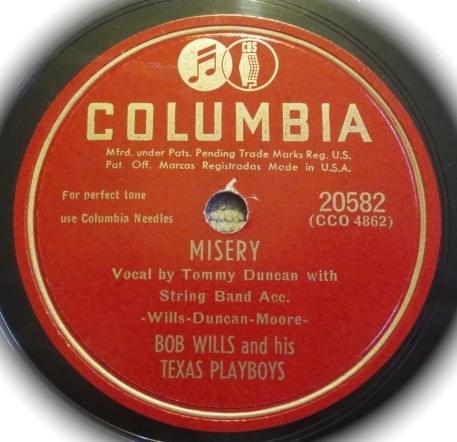 Album cover art for "Misery" by Bob Wills