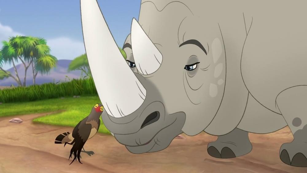 Album cover art for "Tickbirds and Rhinos" by Cast of The Lion Guard & Maurice LaMarche & Rhys Darby
