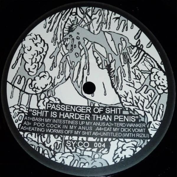 Album cover art for "Bash My Intestines Up My Anus" by Passenger of Shit & Virya Dadura Vamana