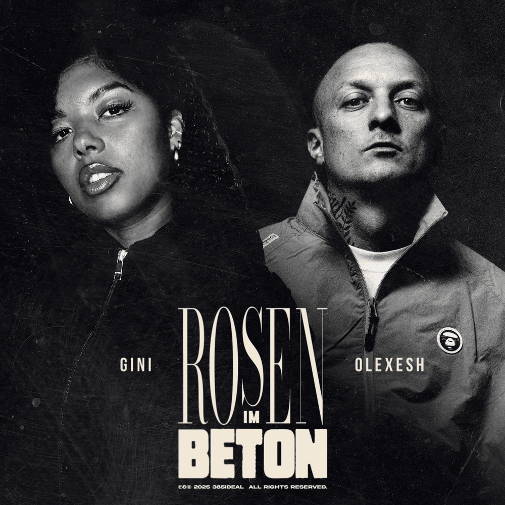 Album cover art for "Rosen im Beton" by Olexesh