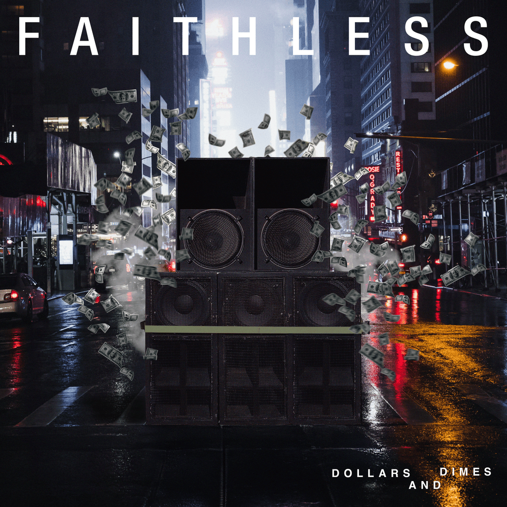 Album cover art for "Dollars And Dimes" by Faithless & Bebe Rexha