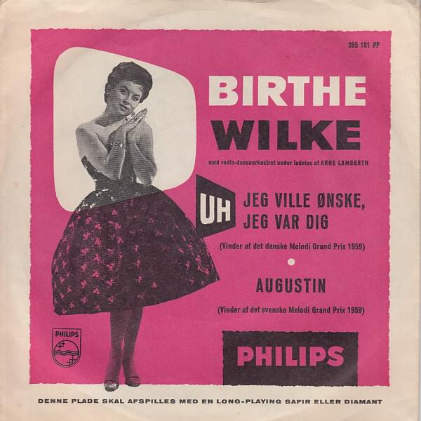 Album cover art for "Uh, jeg ville ønske jeg var dig" by Birthe Wilke