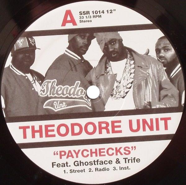 Album cover art for "Paychecks" by Ghostface Killah & Trife Diesel