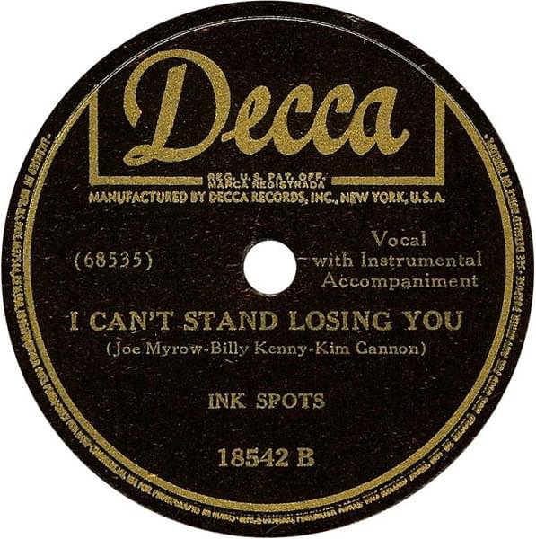 Album cover art for "I Can’t Stand Losing You" by The Ink Spots