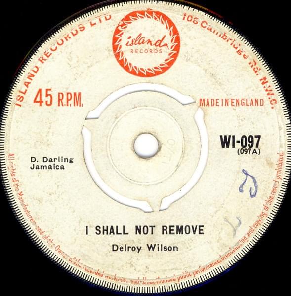 Album cover art for "I Shall Not Remove" by Delroy Wilson