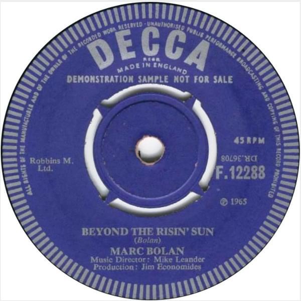 Beyond the Risin’ Sun by Marc Bolan