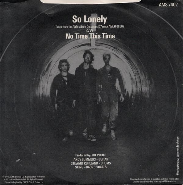 Album cover art for "No Time This Time" by The Police