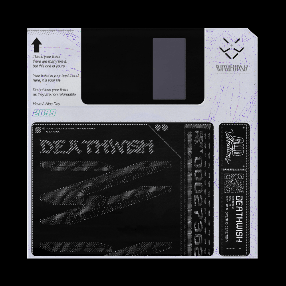 Album cover art for "Deathwish" by WAVEDASH & ​fknsyd