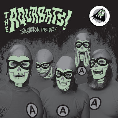 Album cover art for "Skeleton Inside!" by The Aquabats! & Optimus Ryme & Matt Gorney