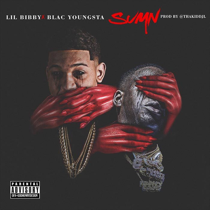 Album cover art for "Sumn" by Lil Bibby & Blac Youngsta