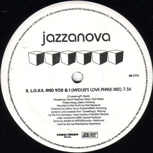 Album cover art for "L.O.V.E. and You & I (Madlib’s Love Phase Mix)" by Jazzanova
