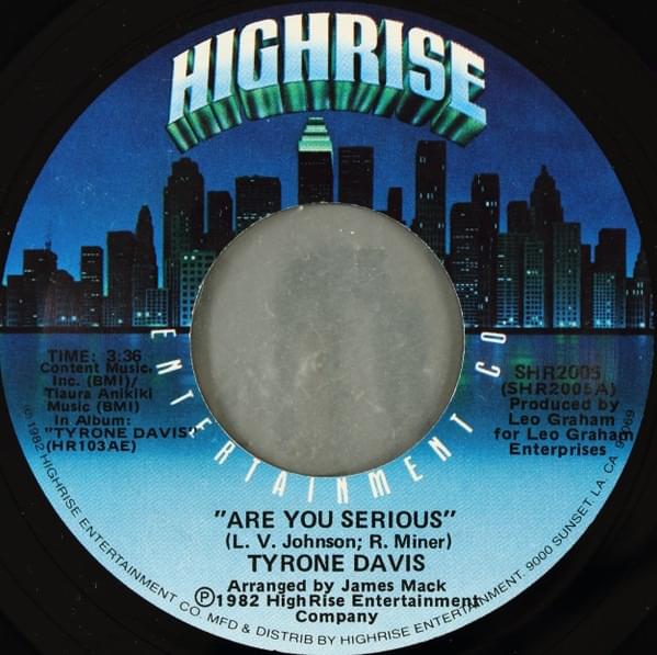 Album cover art for "Are You Serious" by Tyrone Davis