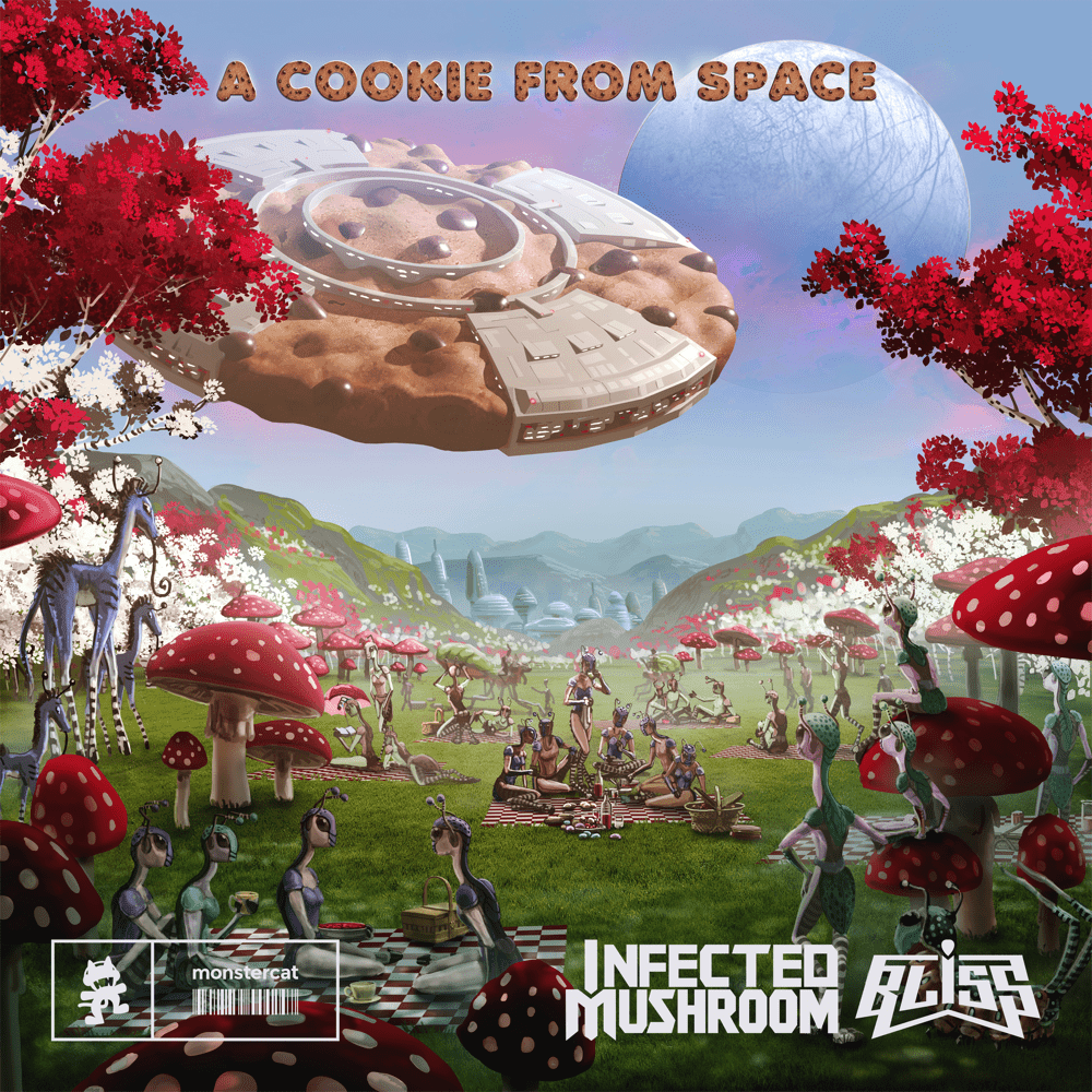 Album cover art for "A Cookie from Space" by Infected Mushroom