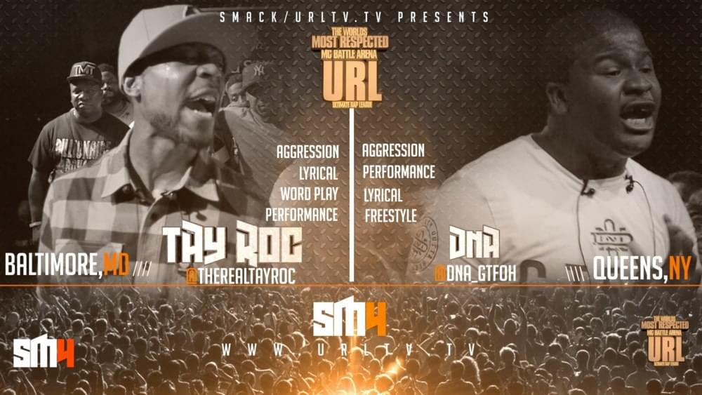 Album cover art for "Tay Roc vs. DNA" by URLtv & DNA (Battle Rapper) & Tay Roc