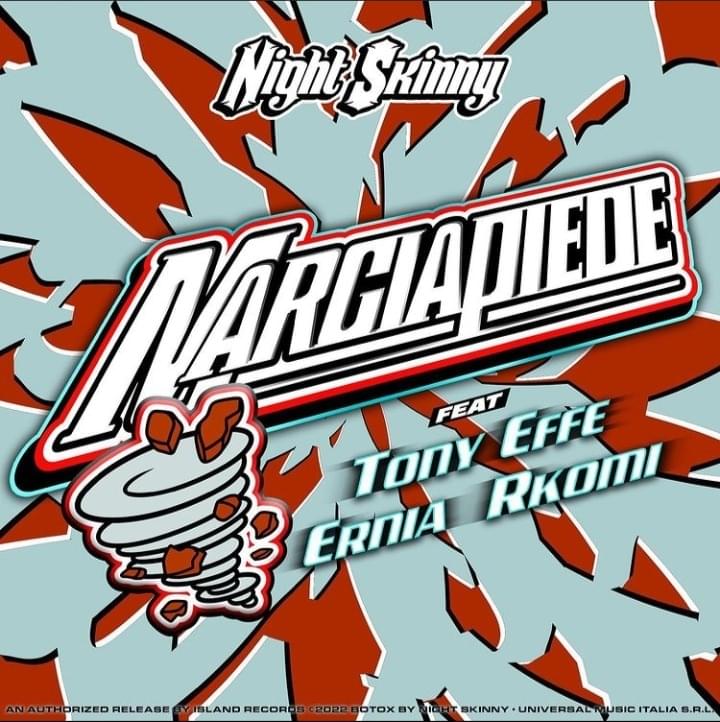 Album cover art for "Marciapiede" by Night Skinny & Tony Effe & Ernia & Rkomi