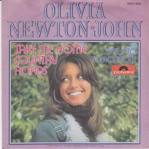 Album cover art for "Take Me Home Country Roads" by Olivia Newton-John