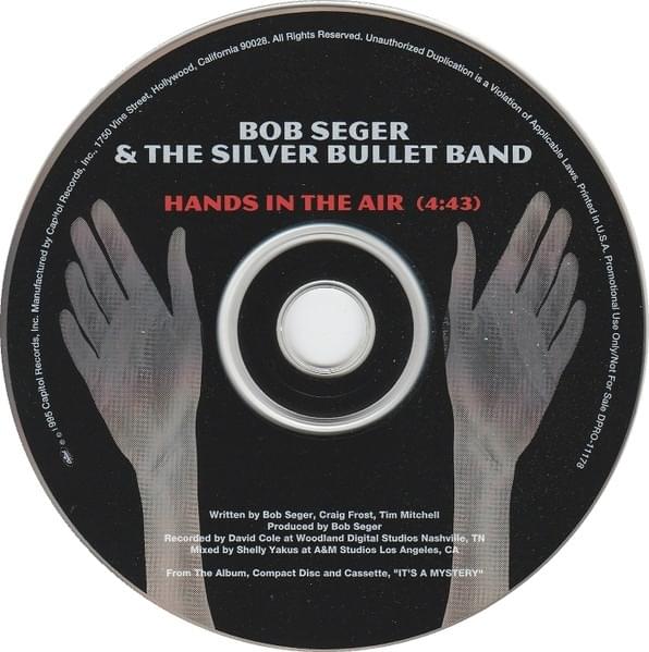 Album cover art for "Hands in the Air" by Bob Seger