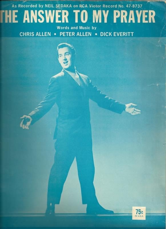 Album cover art for "The Answer To My Prayer" by Neil Sedaka