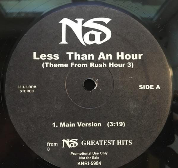 Album cover art for "Less Than an Hour" by Nas & CeeLo Green