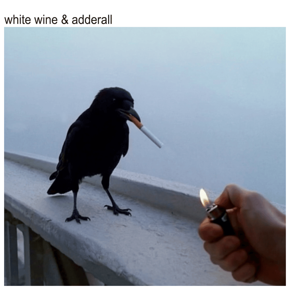 Album cover art for "White Wine & Adderall" by The Chainsmokers & Beau Nox