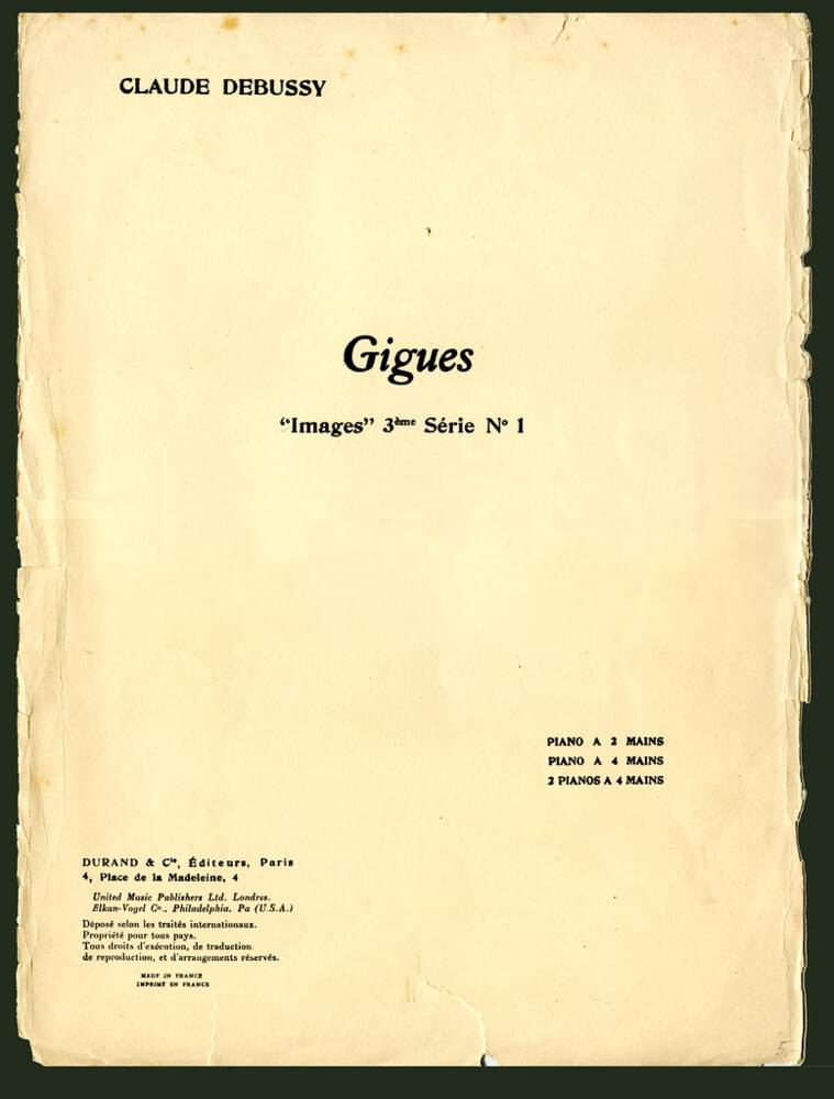 Album cover art for "Gigues" by Claude Debussy