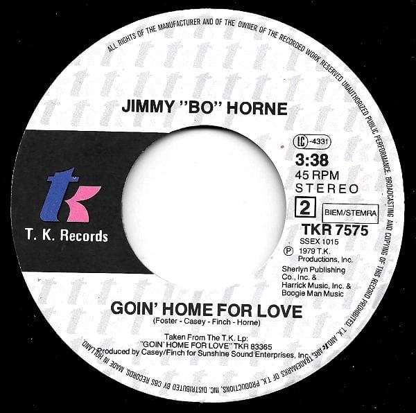 Album cover art for "Goin’ Home for Love (7" Version)" by Jimmy “Bo” Horne