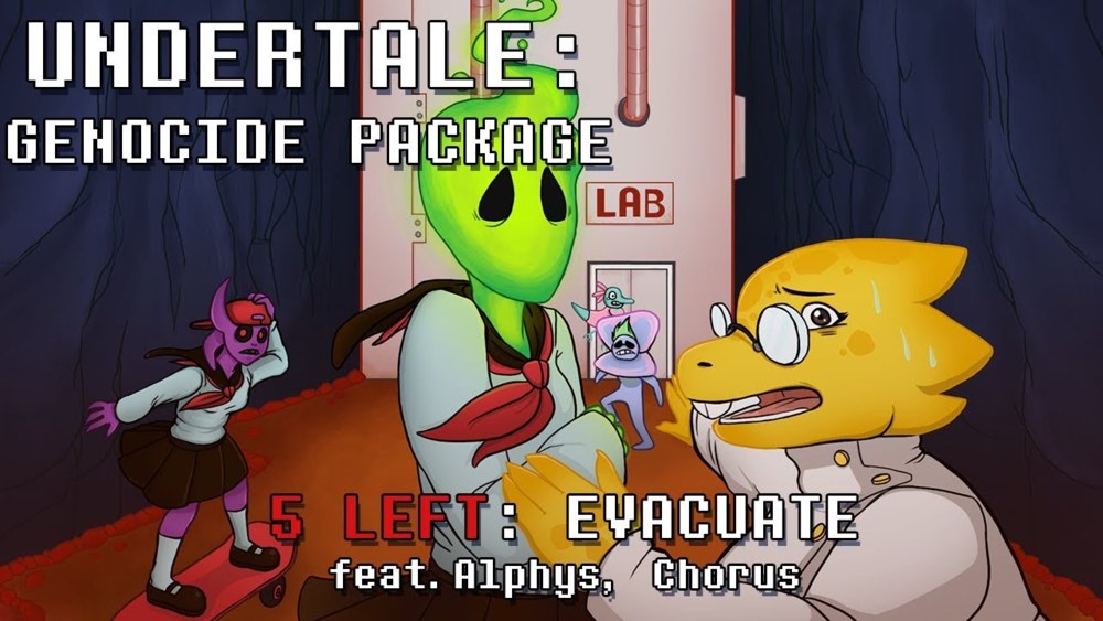 Album cover art for "Evacuate" by Man on the Internet & Undertale the Musical Chorus & Brenna H.
