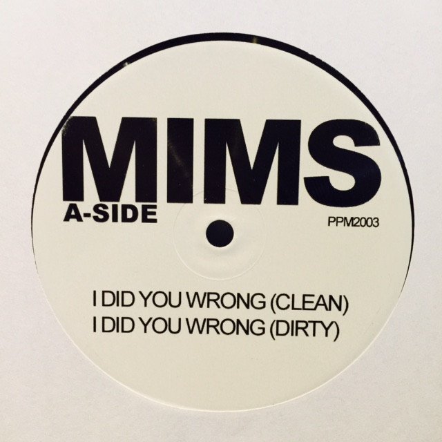 Album cover art for "I Did You Wrong 12"" by Mims