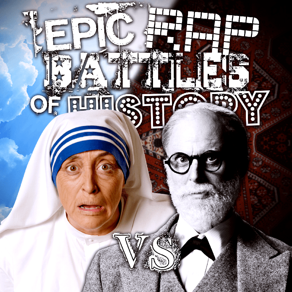 Album cover art for "Mother Teresa vs. Sigmund Freud" by Epic Rap Battles of History & Nice Peter & Cara Francis